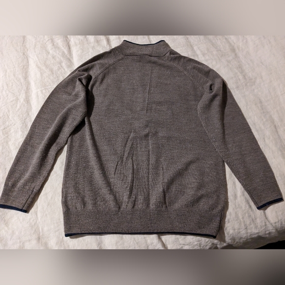 Full zip 100% Merino Wool Brown Sweater, Size M - Picture 2 of 4